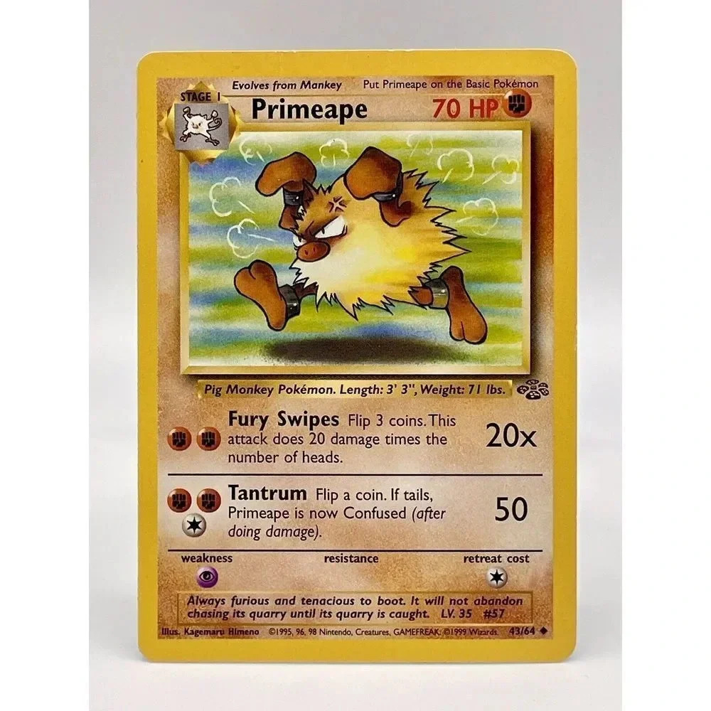 Primeape Jungle Set 43/64 Uncommon‎ Pokemon Non Holo Vintage 1999 WOTC LP